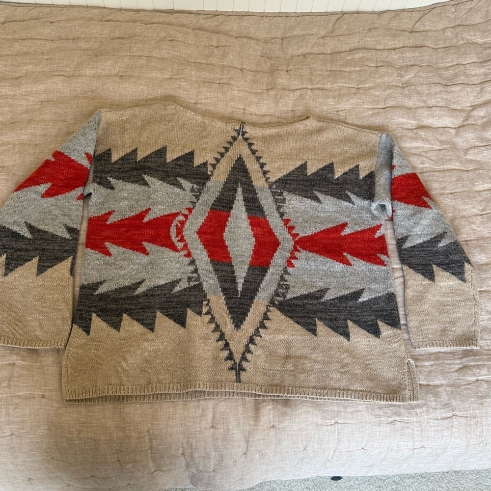 Lauren Ralph Lauren Aztec PrintCotton Wool Sweater Size XL